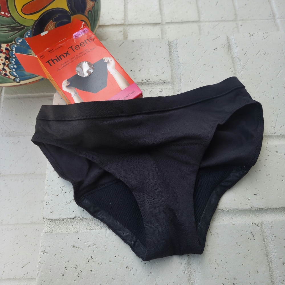 Thinx Teens Black Briefs NIB XL 15/16
